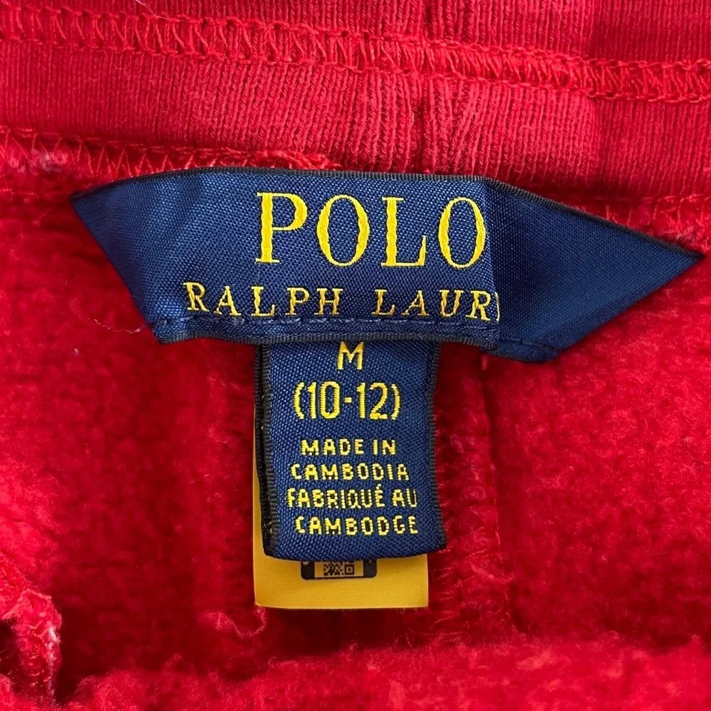 Polo Ralph Lauren Kids Size M 10-12 Red Jogger Sweatpants Pony Logo
